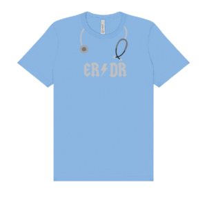 ER DR Stethoscope Tee - Carolina Blue
